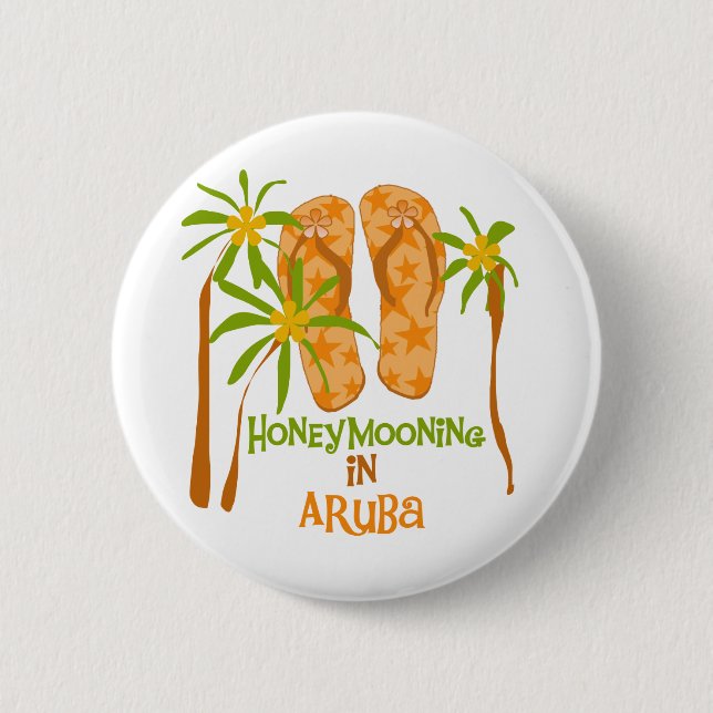 Honeymooning in Aruba Button (Front)