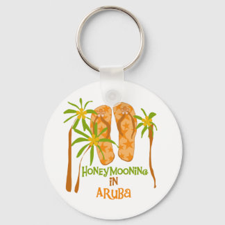 Honeymooning in Aruba Keychain
