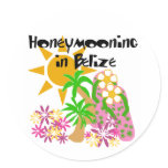 Honeymooning in Belize Classic Round Sticker