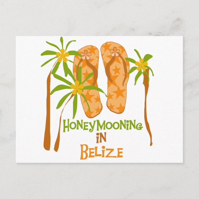 Honeymooning in Belize Postcard (Front)