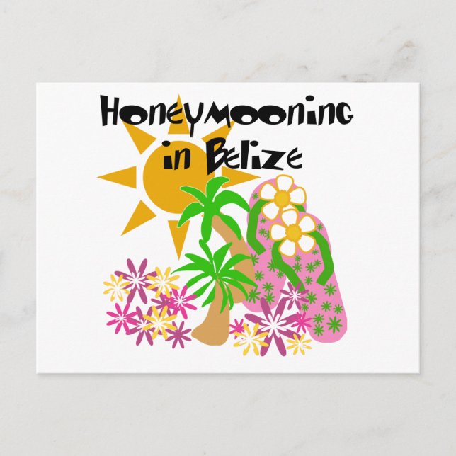 Honeymooning in Belize Postcard (Front)