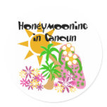 Honeymooning in Cancun Classic Round Sticker