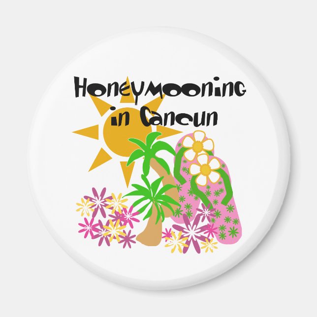 Honeymooning in Cancun Magnet (Front)