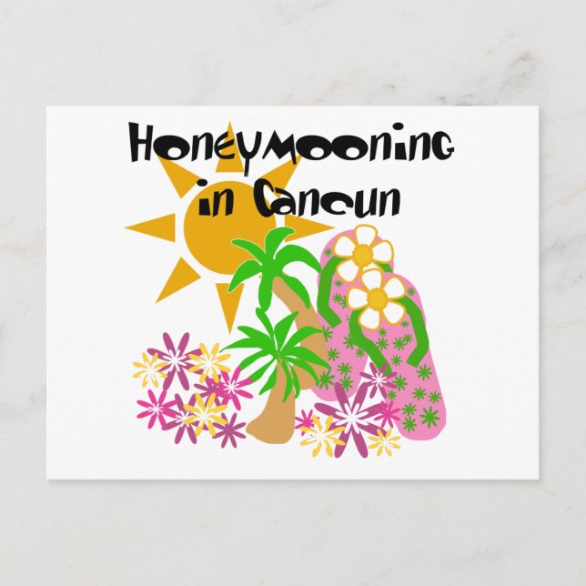 Honeymooning in Cancun Postcard (Front)