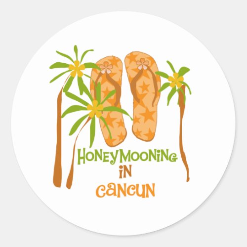 Honeymooning in Cancun Sticker