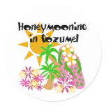 Honeymooning in Cozumel Classic Round Sticker