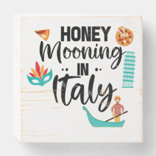 Honeymooning in Italy Couple Matching Vacation Wooden Box Sign