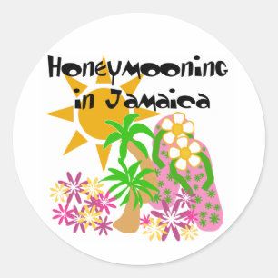 Honeymooning in Jamaica Classic Round Sticker