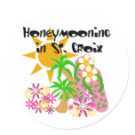 Honeymooning in St. Croix Classic Round Sticker