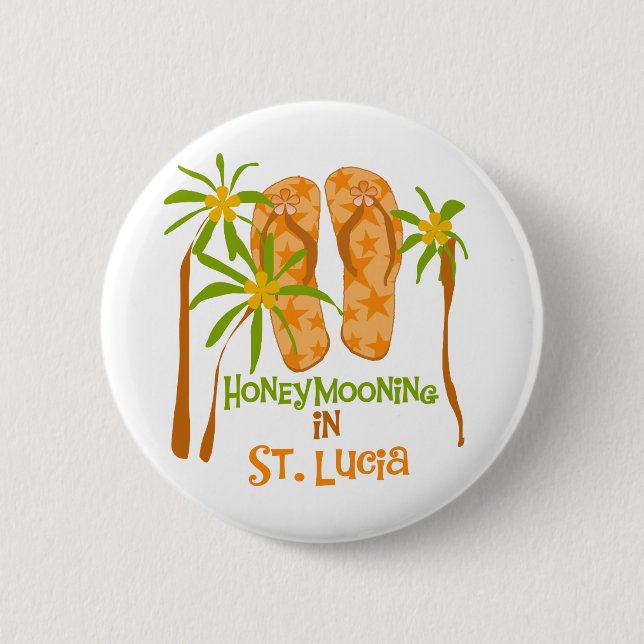Honeymooning in St. Lucia Button (Front)