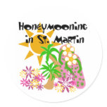 Honeymooning in St. Martin Classic Round Sticker