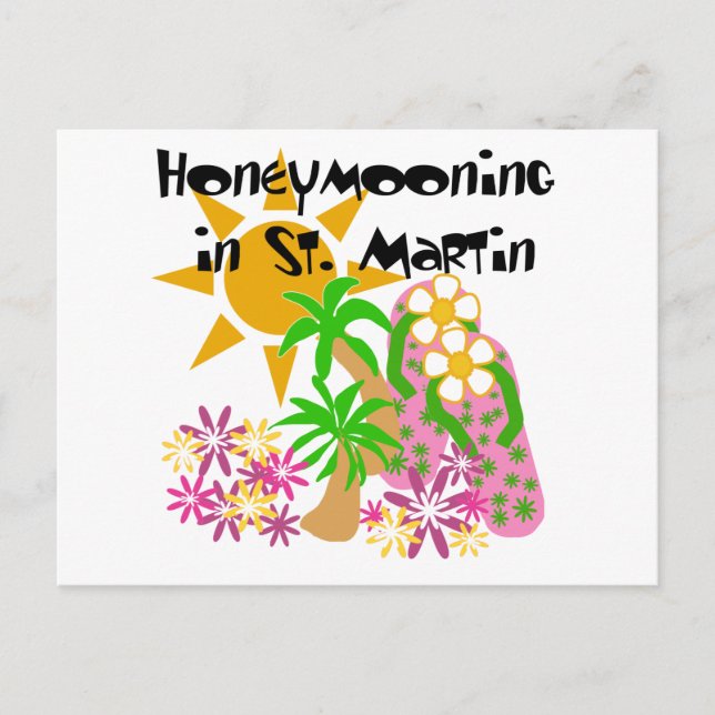 Honeymooning in St. Martin Postcard (Front)