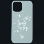 Honeymooning palm tree wedding gift beach iPhone 12 pro max case<br><div class="desc">Modern,  hand lettered script calligraphy to let everyone know this isn't just a holiday. This is your honeymoon. Part of a collection. Change the colour to customize.</div>