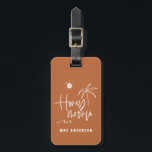 Honeymooning palm tree wedding gift beach modern l luggage tag<br><div class="desc">Modern,  hand lettered script calligraphy to let everyone know this isn't just a holiday. This is your honeymoon. Part of a collection. Change the colour to customize.</div>
