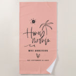 Honeymooning palm tree wedding gift beach towel<br><div class="desc">Modern,  hand lettered script calligraphy to let everyone know this isn't just a holiday. This is your honeymoon. Part of a collection. Change the colour to customize.</div>