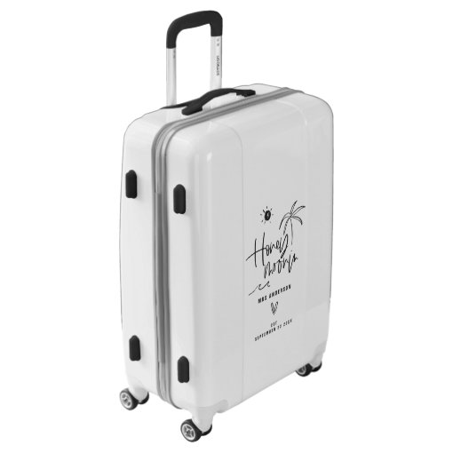 Honeymooning palm tree wedding gift luggage Zazzle