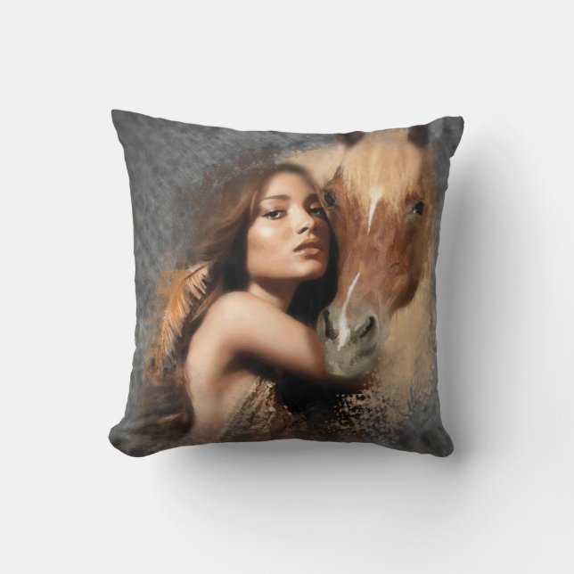 HoneyOnGrey - Throw Pillow (Front)