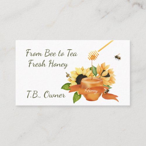 Honeypot and Flowers Fresh Honey Business Card