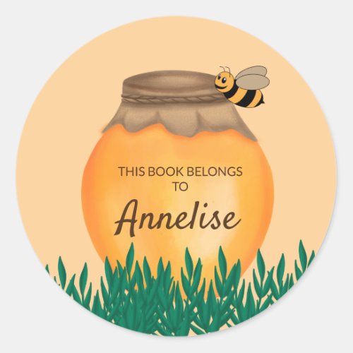 Honeypot Bumblebee Yellow Bookplate Name