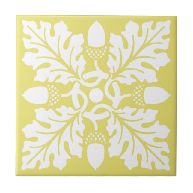 Honeysuckle Acorn and Leaf Tile Design (Front)