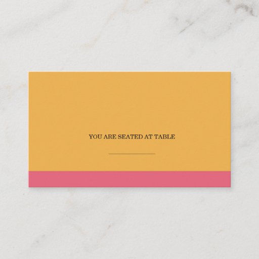 Customizable Honeysuckle and Orange Wedding Placecards Business Card Template