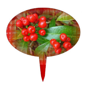 Honeysuckle Berries on Cotton Cloth Cake Topper