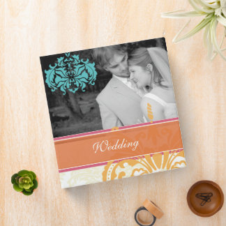 Honeysuckle Blue Curacao Beeswax Damask Wedding Binder