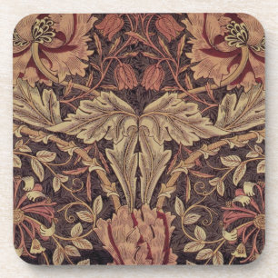 Honeysuckle by William Morris, Garden Flowers Art Beverage Coaster