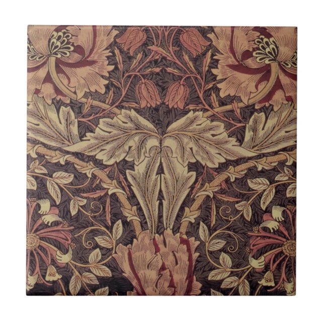Honeysuckle by William Morris, Garden Flowers Art Ceramic Tile (Front)