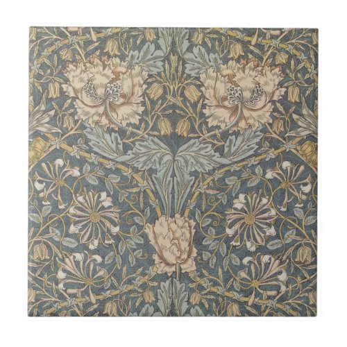 Honeysuckle by William Morris Vintage Flowers Art Ceramic Tile