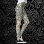 Honeysuckle by William Morris, Vintage Flowers Art Leggings<br><div class="desc">Honeysuckle (1876) by William Morris is a vintage Victorian Era fine art Pre-Raphaelite textile pattern originally created as damask wallpaper. A floral design with intertwined blooming spring garden flowers in beautiful muted antique dusty blue and grey tones.</div>