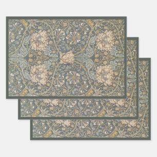 Honeysuckle by William Morris, Vintage Flowers Art Wrapping Paper Sheets