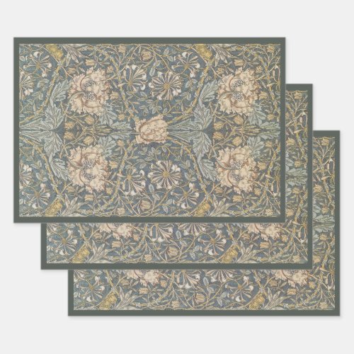 Honeysuckle by William Morris Vintage Flowers Art Wrapping Paper Sheets