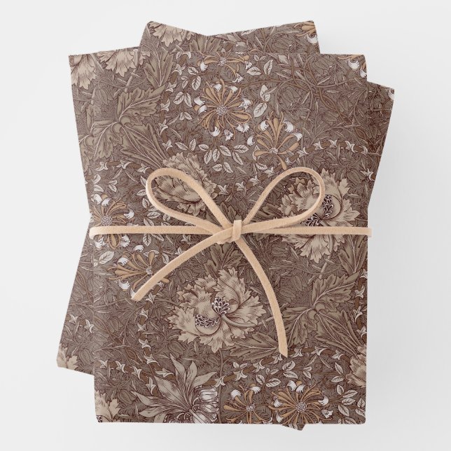 Honeysuckle Delight William Morris Larkspur Wrapping Paper Sheets (In situ)