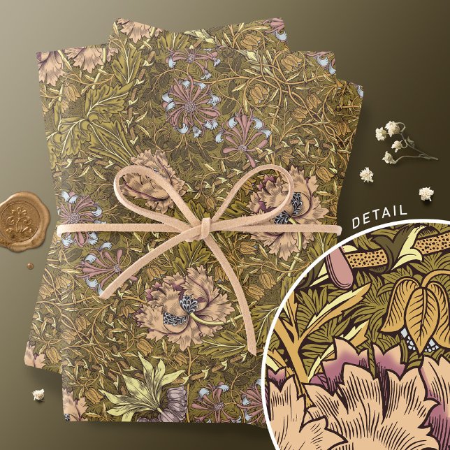 Honeysuckle Delight William Morris Larkspur Wrapping Paper Sheets (Creator Uploaded)