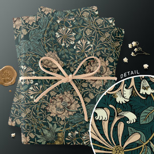 Honeysuckle Delight William Morris Larkspur Wrapping Paper Sheets