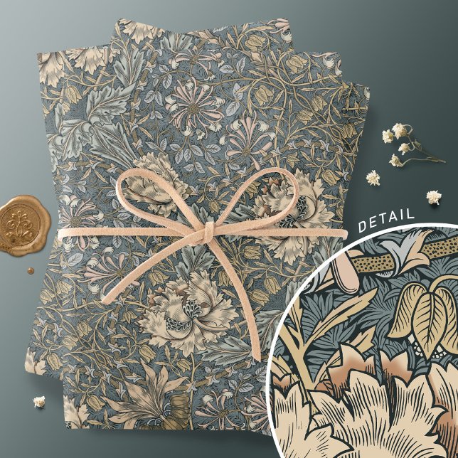 Honeysuckle Delight William Morris Larkspur Wrapping Paper Sheets (Creator Uploaded)