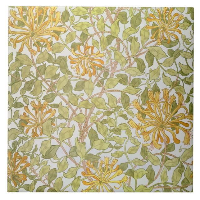 'Honeysuckle' design, 1883 Ceramic Tile (Front)