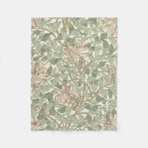 Honeysuckle Floral Wallpaper William Morris  Fleece Blanket