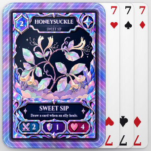 Honeysuckle Flower, Rainbow Foil Art Poker Cards