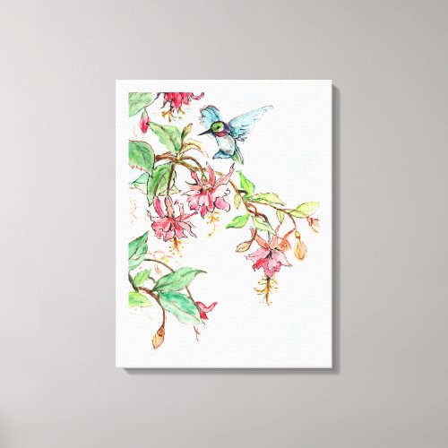 Honeysuckle Hummingbird  Canvas Print