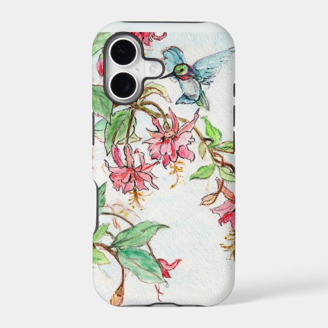 Honeysuckle Hummingbird Iphone Case (Back)