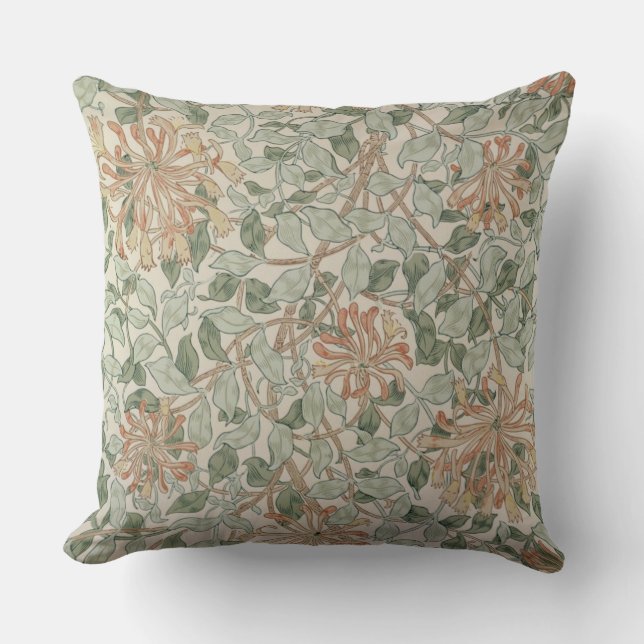 'Honeysuckle II' design Throw Pillow (Front)