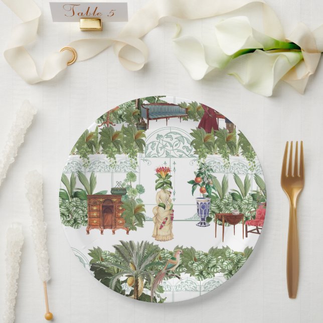Honeysuckle in Waiting | White Paper Plates (Wedding)