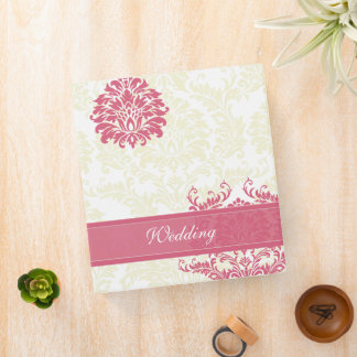 Honeysuckle & Ivory Damask Wedding Planner Binder