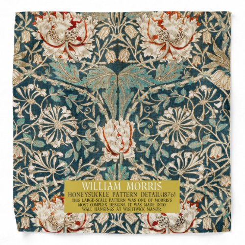 Honeysuckle Pattern _ Design of William Morris  Bandana