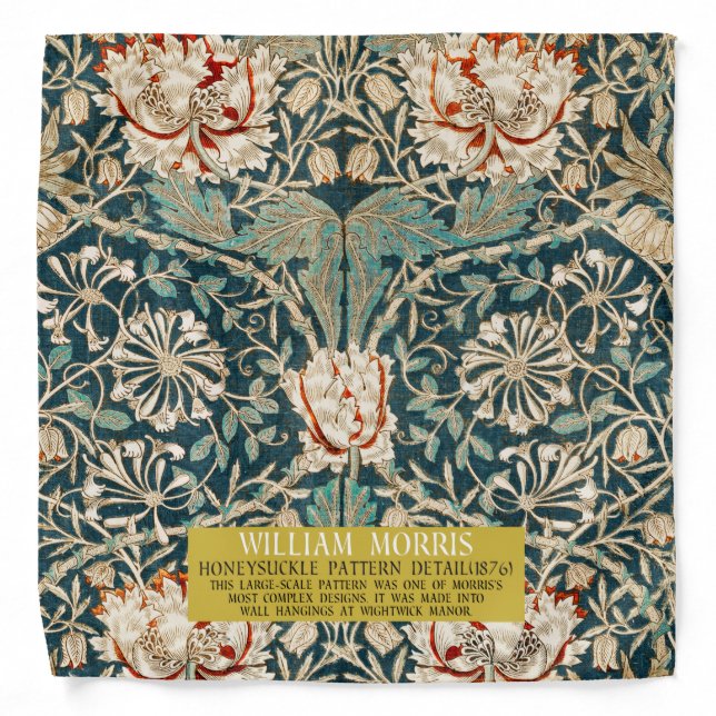Honeysuckle Pattern - Design of William Morris  Bandana (Front)