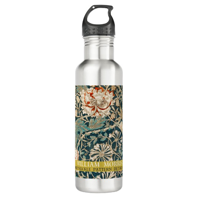 Honeysuckle Pattern - Design of William Morris Stainless Steel Water Bottle (Front)
