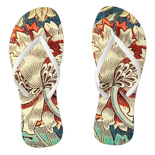 Honeysuckle Pattern Flip Flops