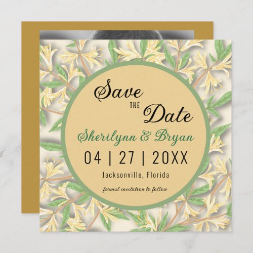 Honeysuckle Photo Wedding Save the Date Card